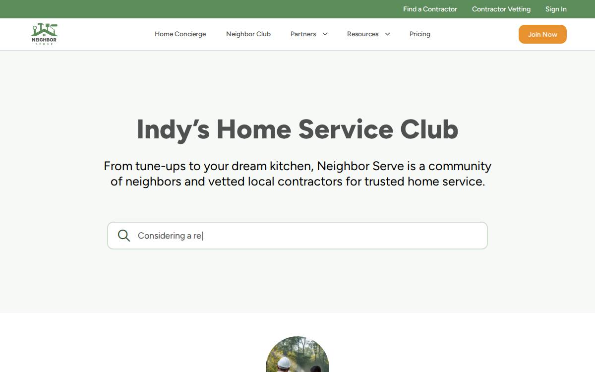 Neighbor Serve website preview
