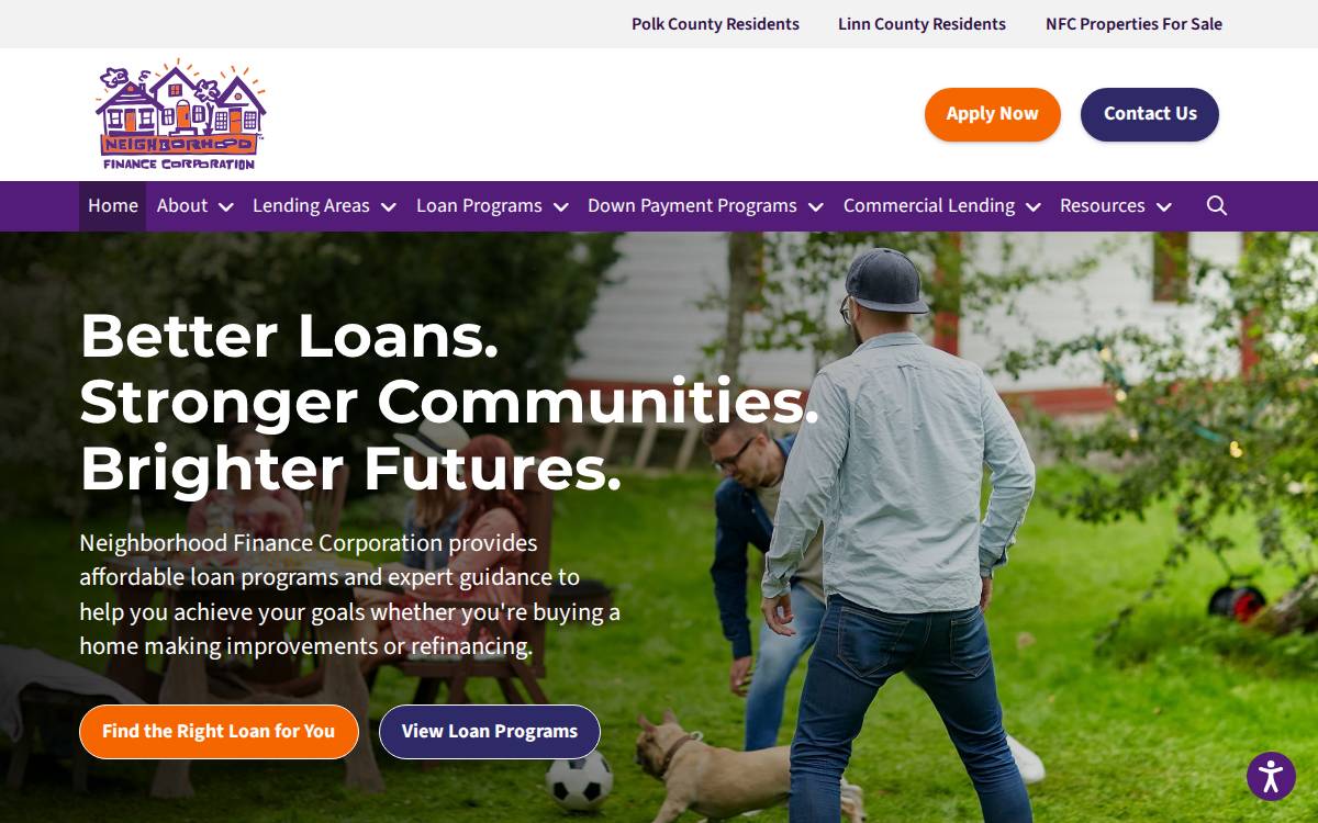Neighborhood Finance website preview