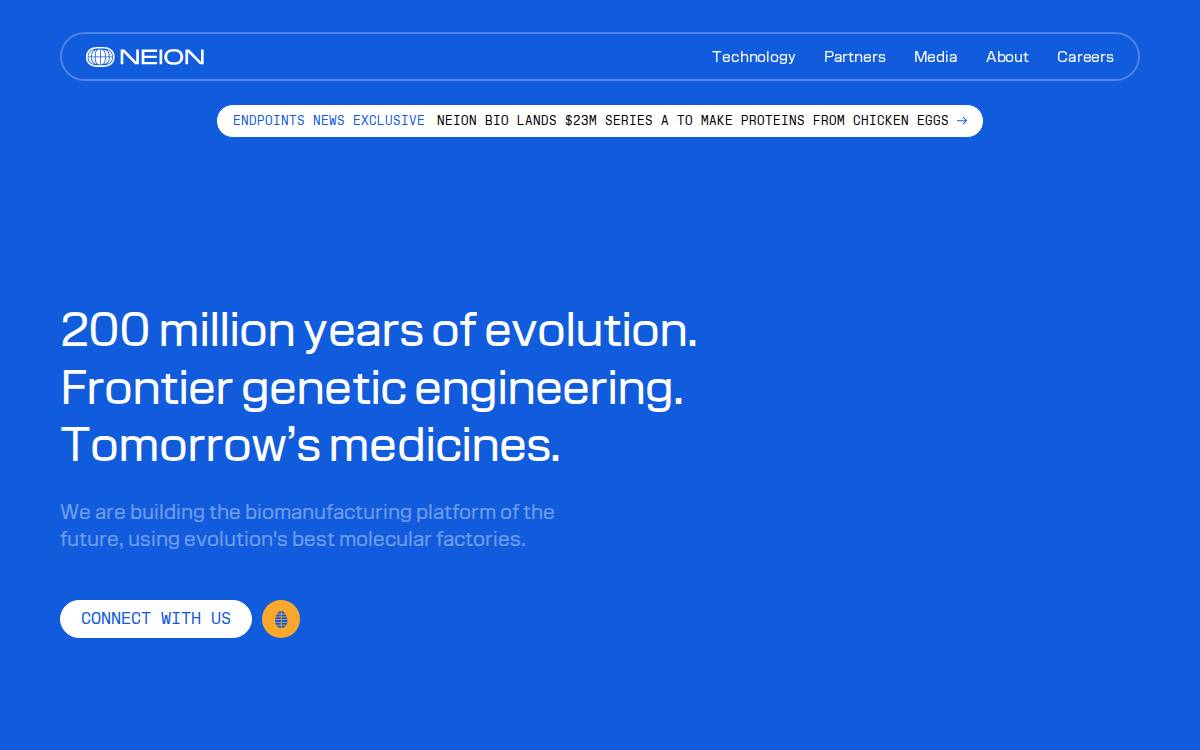 Neion Bio website preview