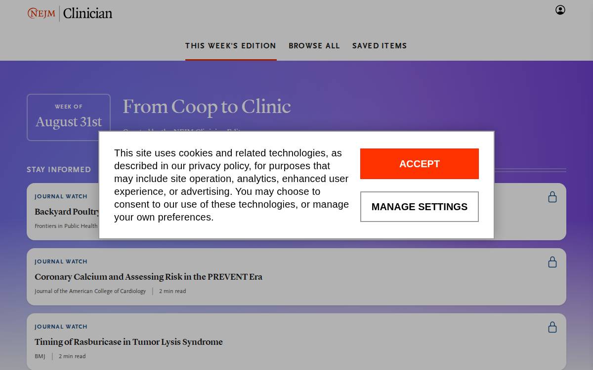 NEJM Journal Watch website preview