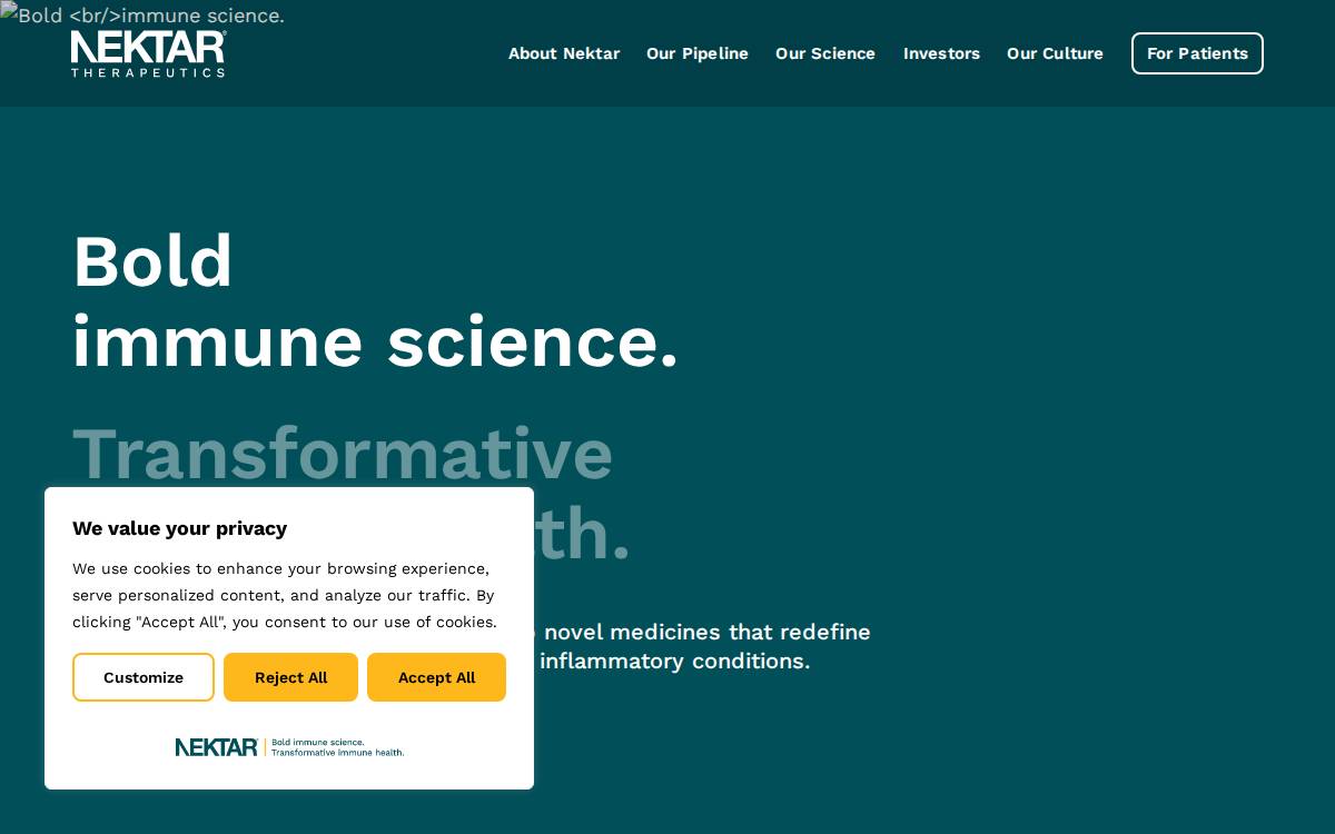 Nektar Therapeutics website preview