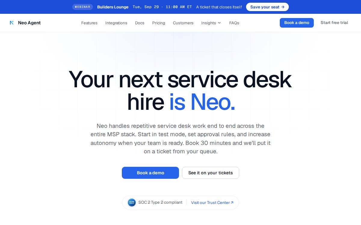 NeoAgent website preview