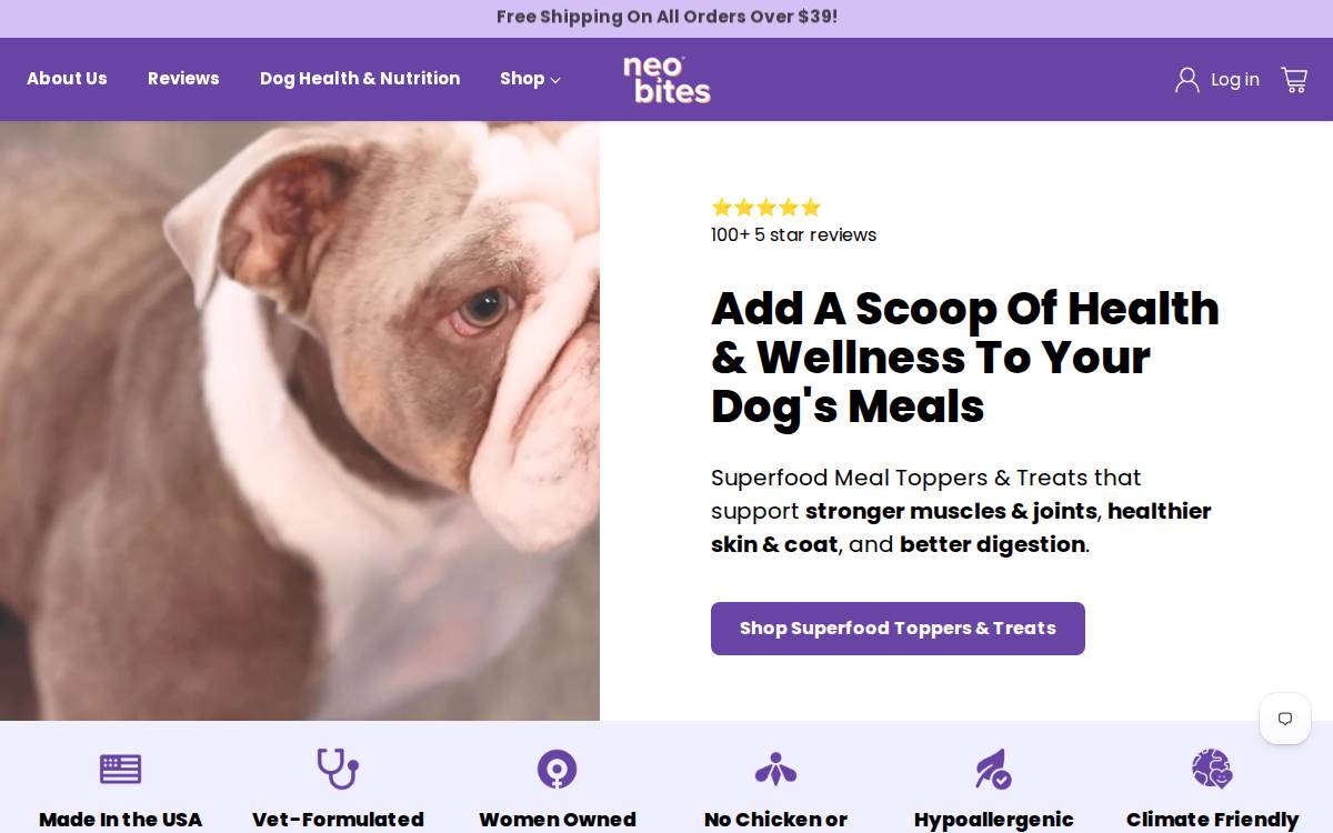 NeoBites website preview