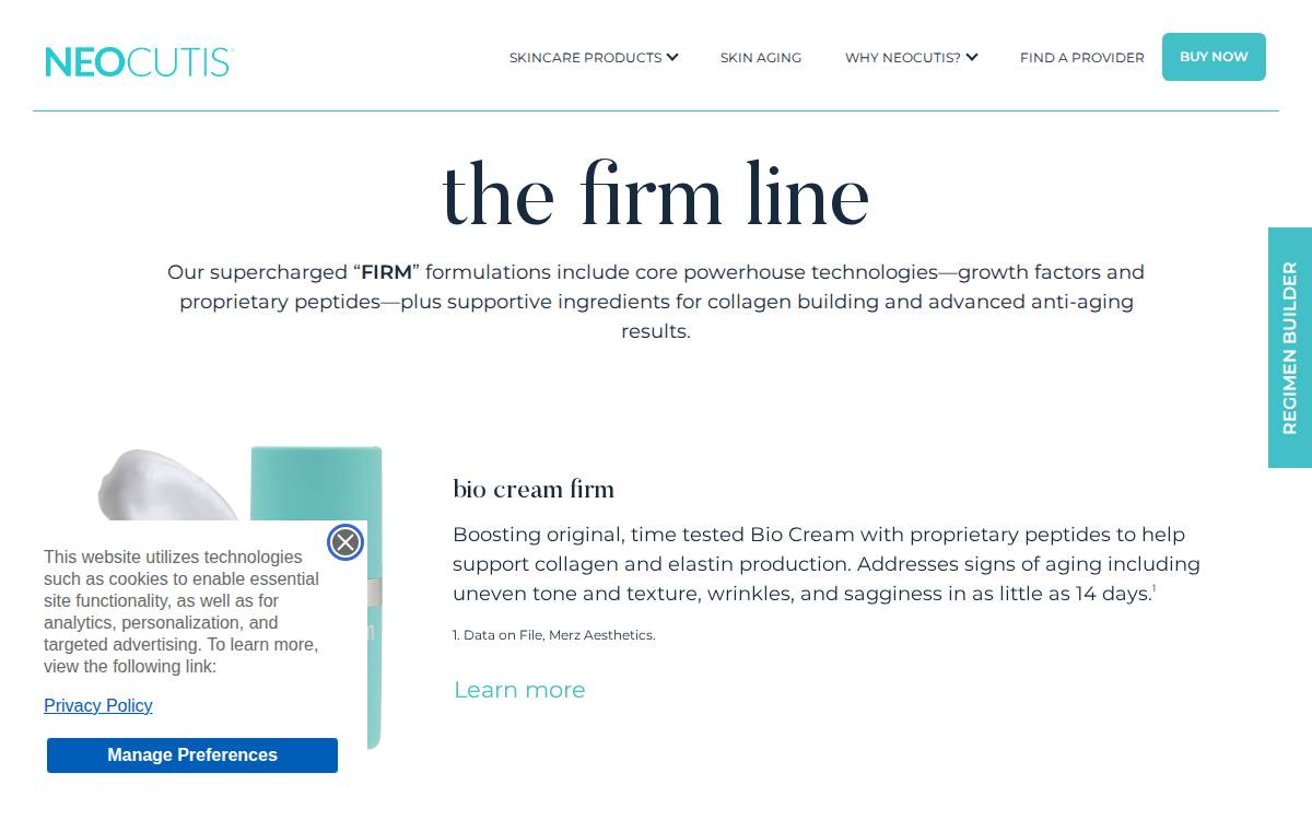 Neocutis website preview