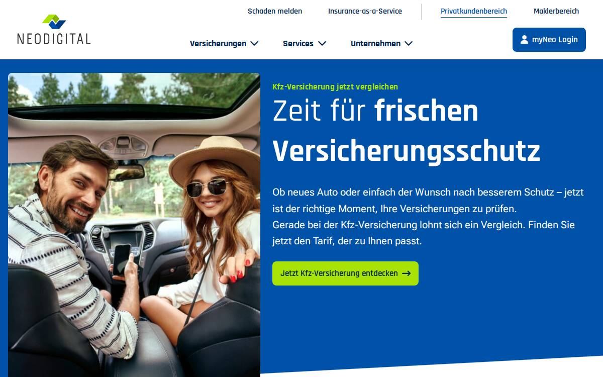 Neodigital Versicherung AG website preview