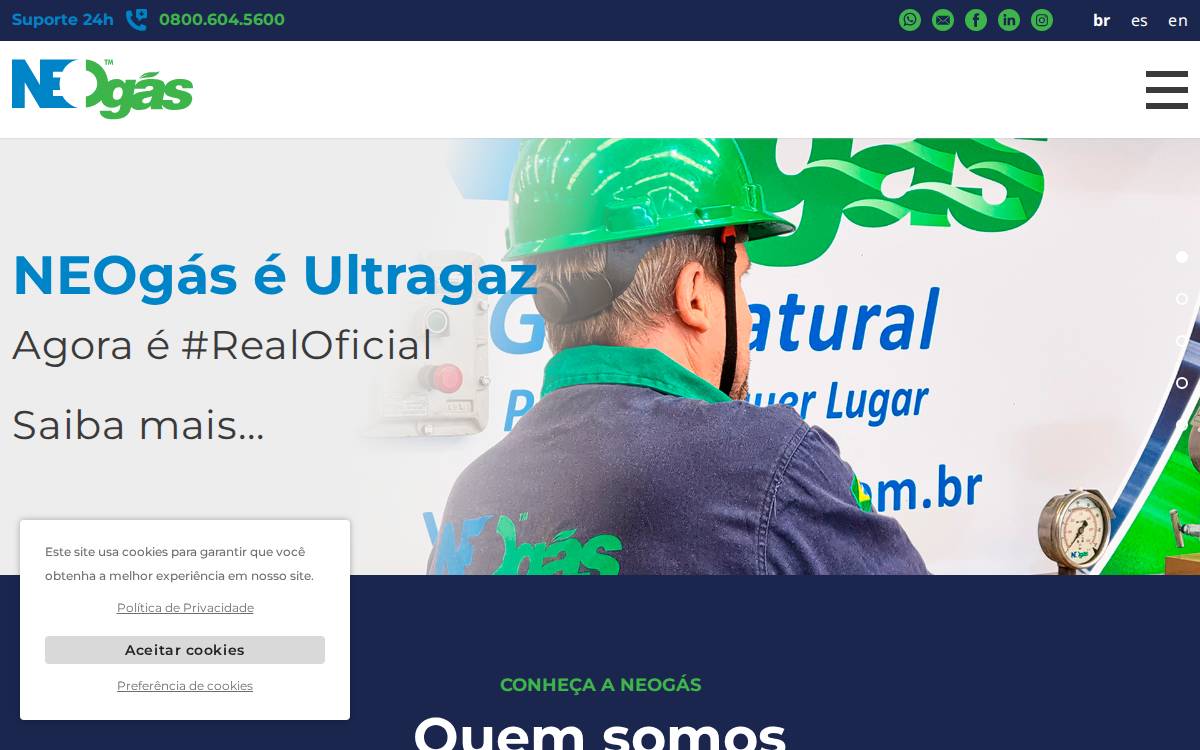 NEOgás website preview
