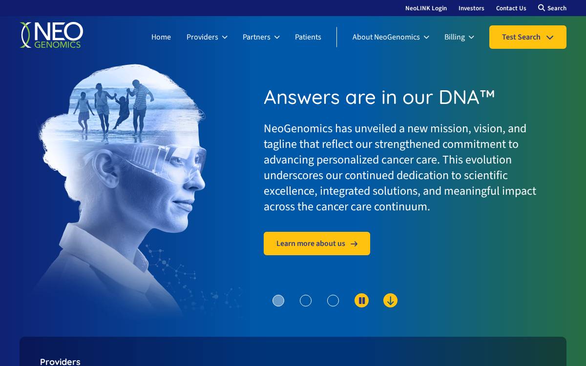 NeoGenomics website preview