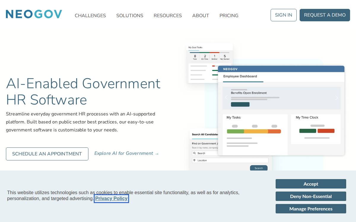 NeoGov website preview