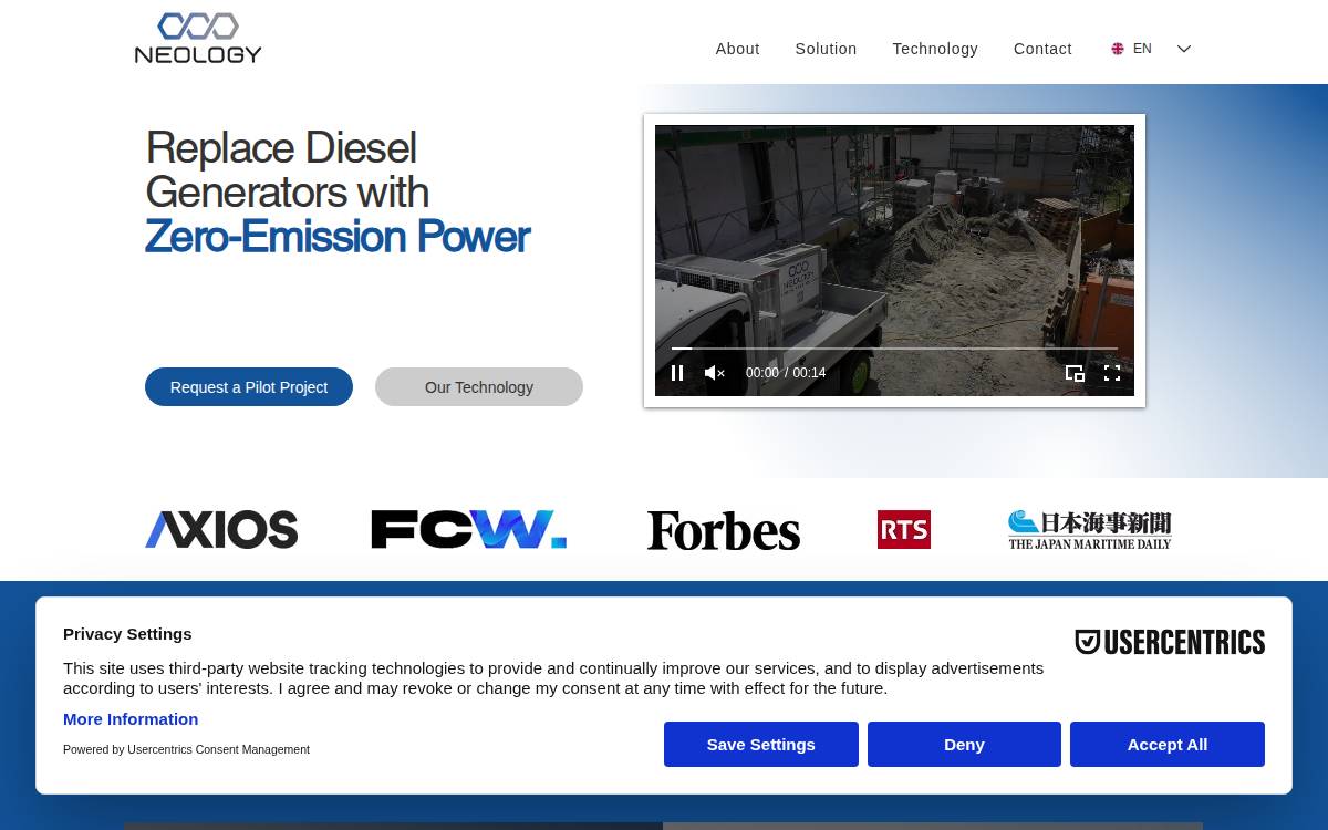 Neology Hydrogen website preview