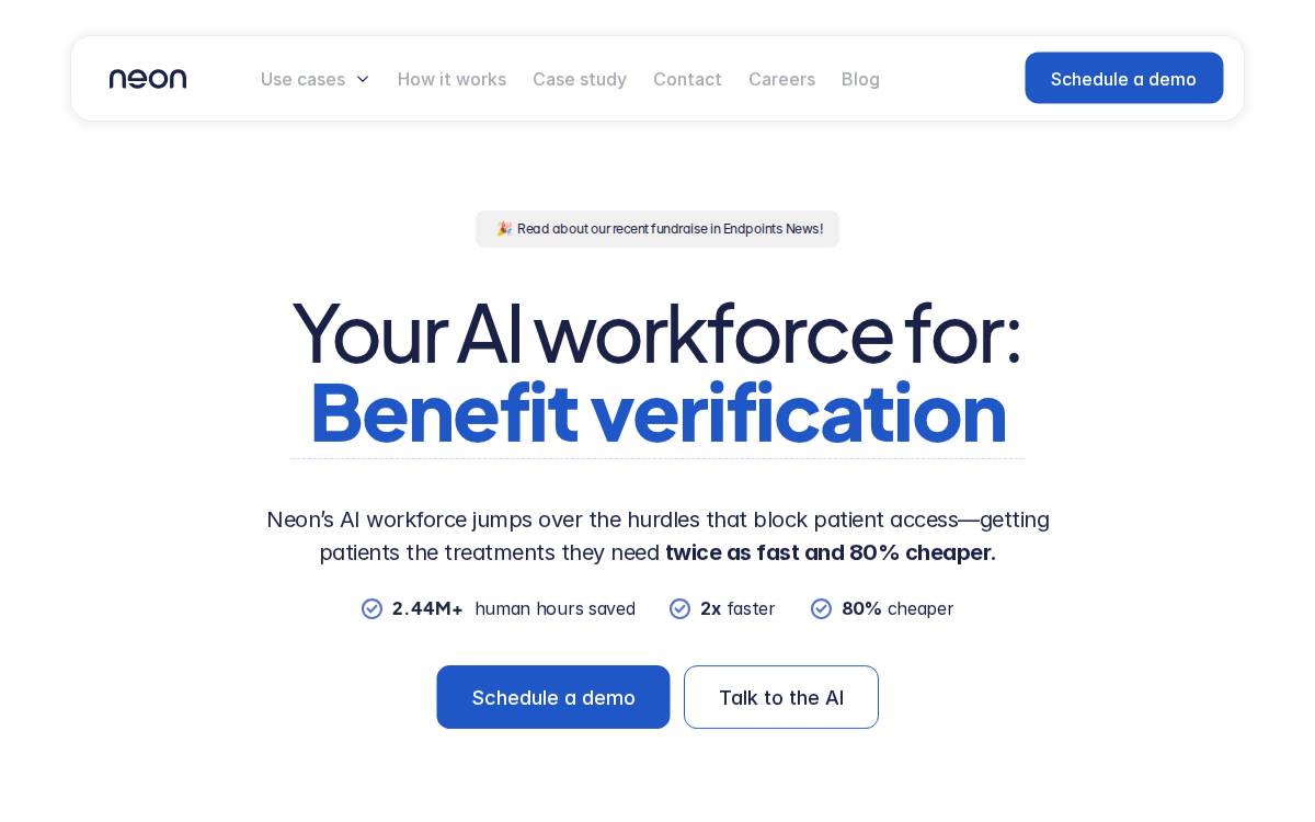 Neon Health website preview