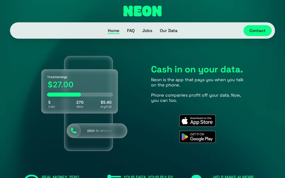 Neon website preview
