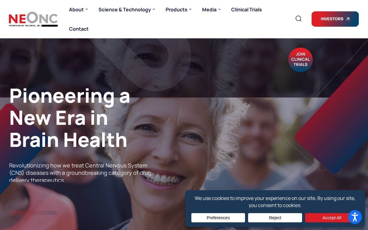Neonc Technologies Holdings website preview