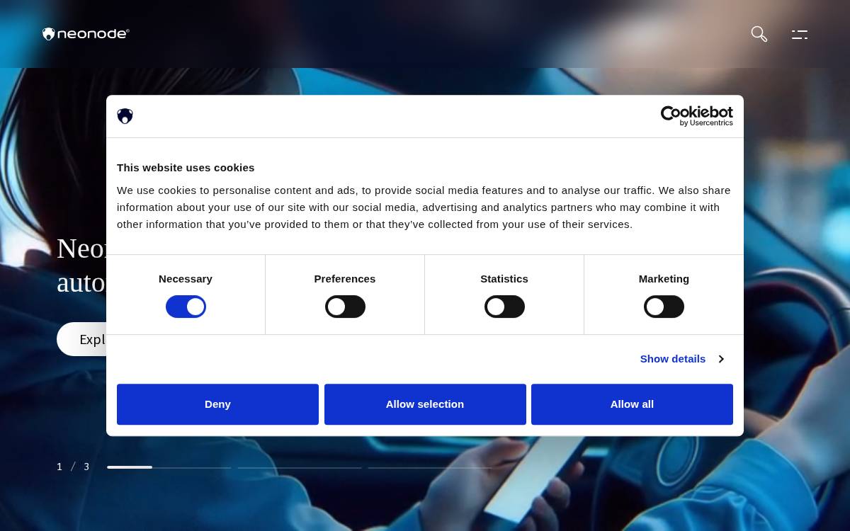 Neonode website preview