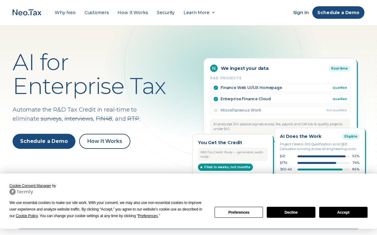 Neotax website preview