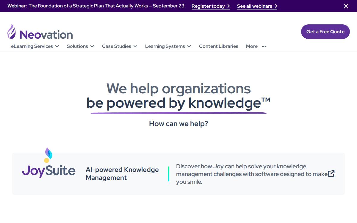 Neovation website preview