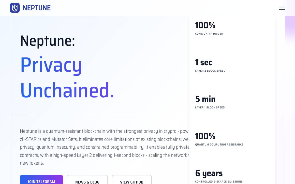 Neptune.io website preview
