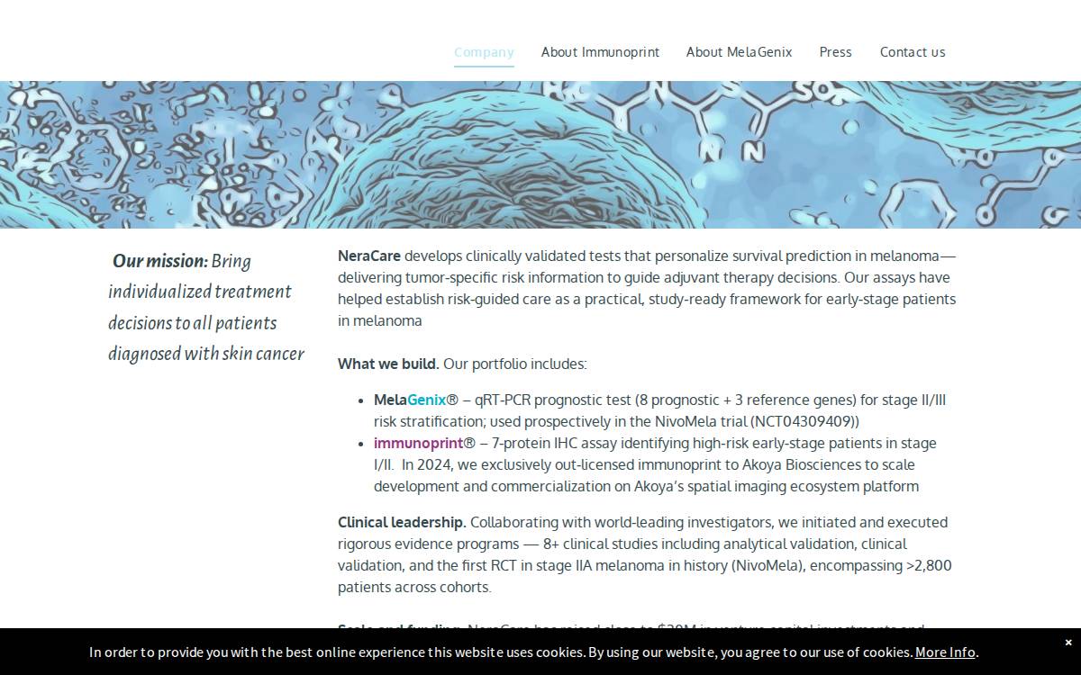 NeraCare website preview