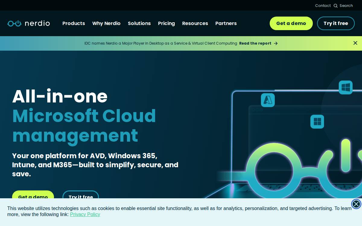 Nerdio website preview