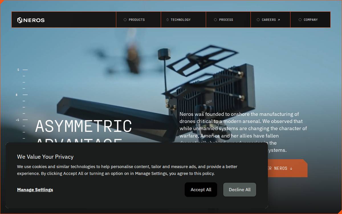 Neros website preview