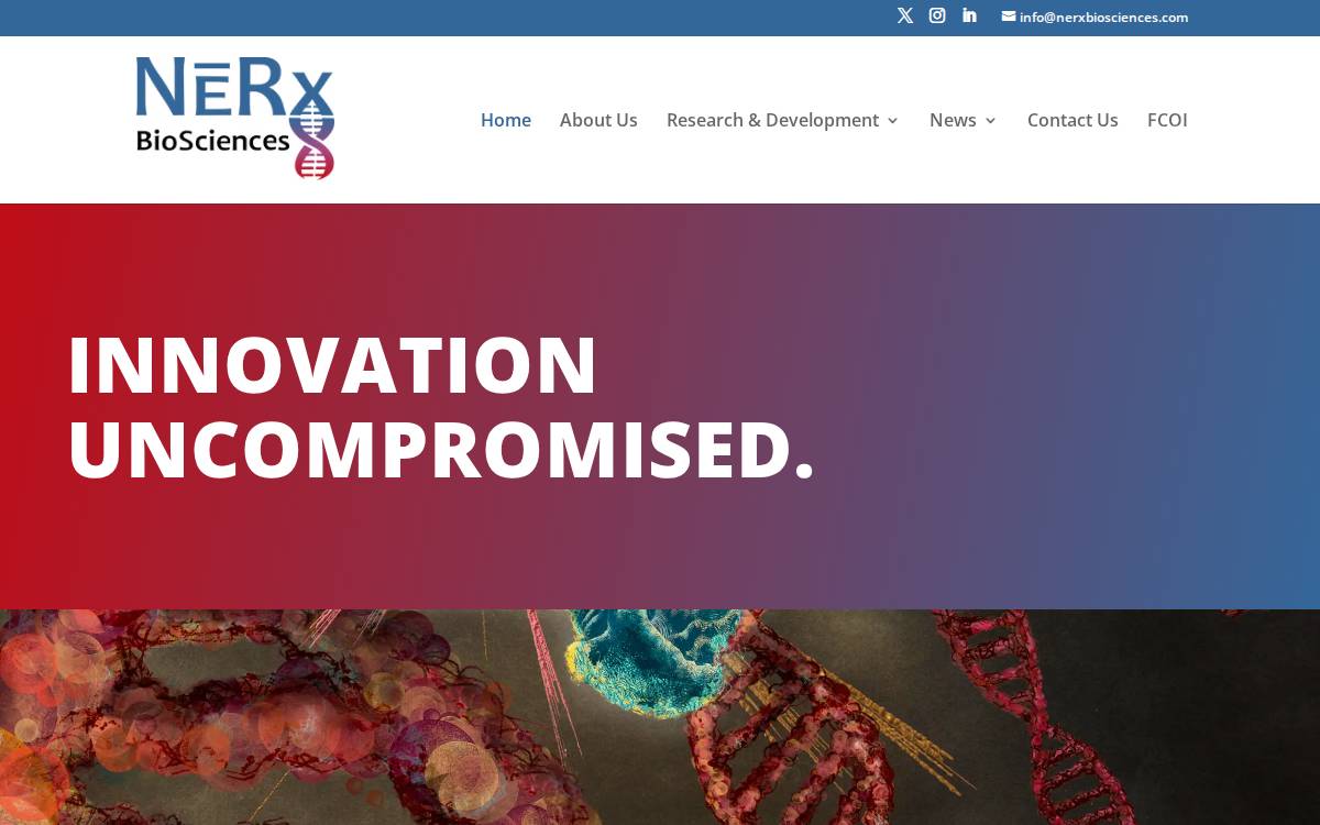 NĒRx BioSciences website preview