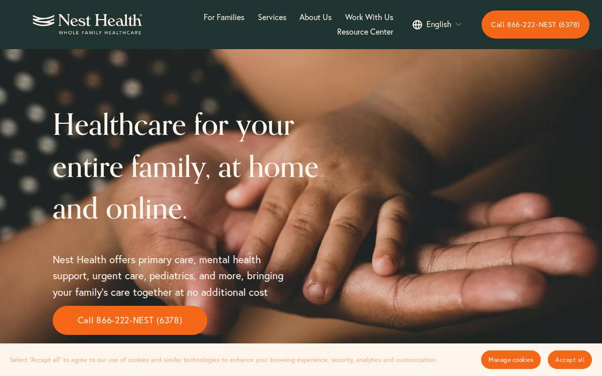 Nest Health website preview