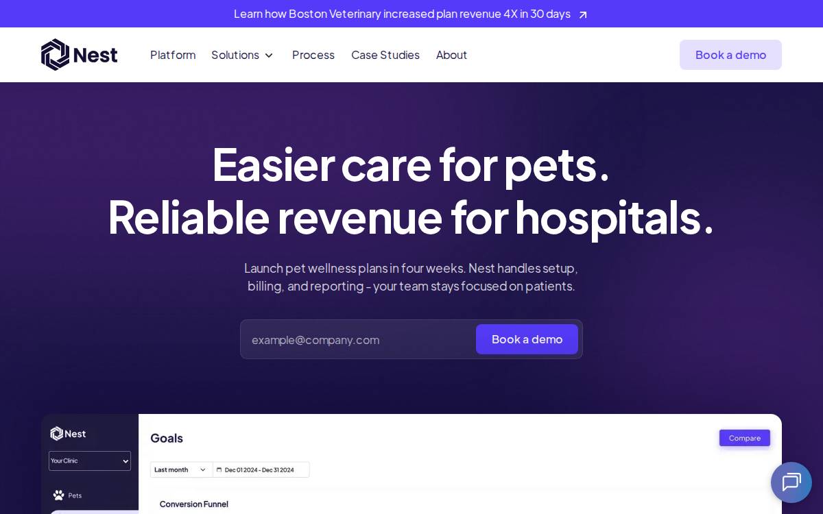 Nest Veterinary website preview