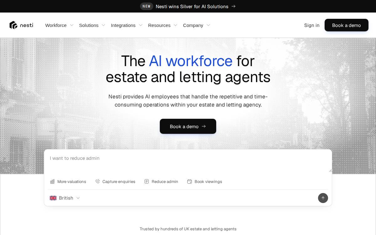 Nesti website preview