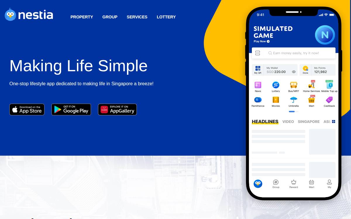 Nestia website preview