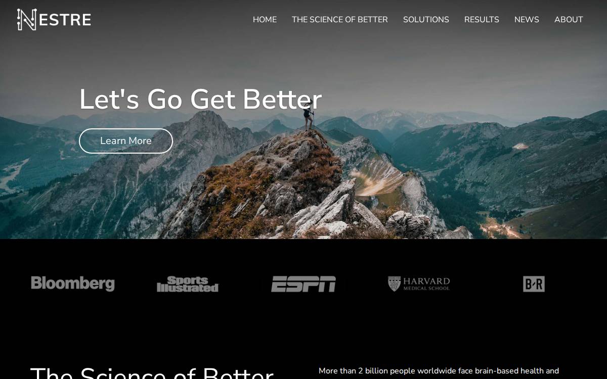 NESTRE Health and Performance Inc. ACTIVE website preview