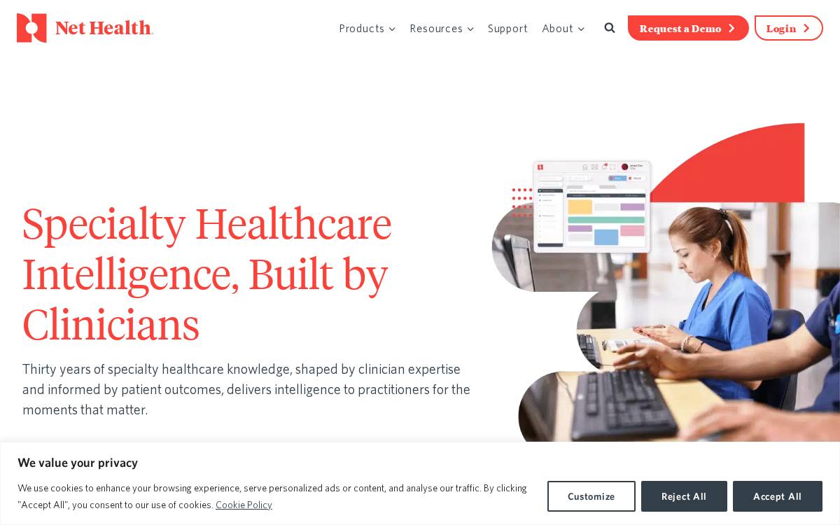 Net Health website preview
