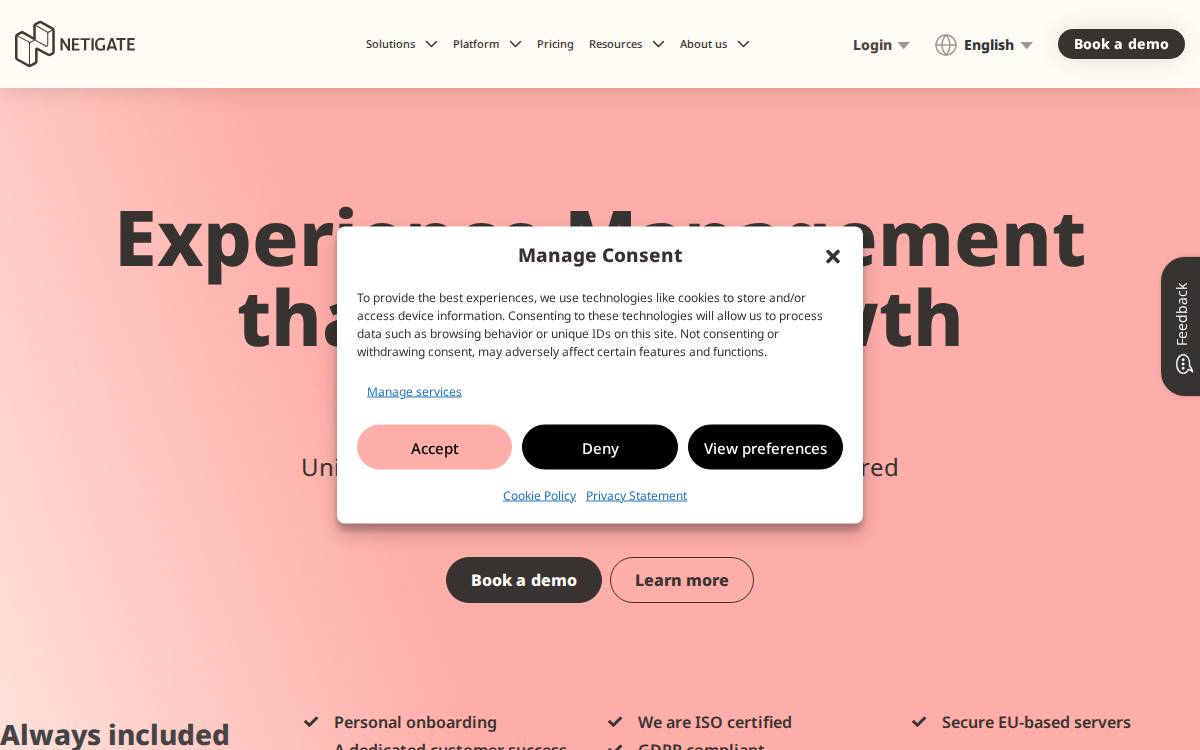 Netigate website preview