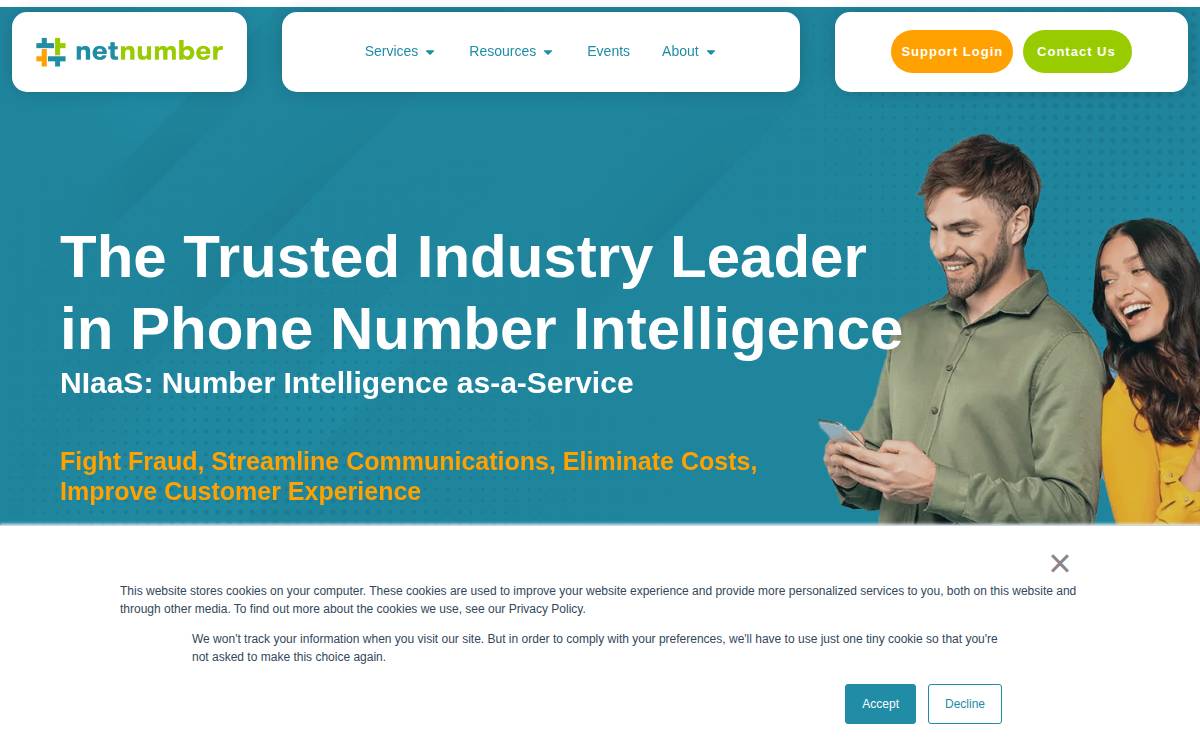 Netnumber website preview