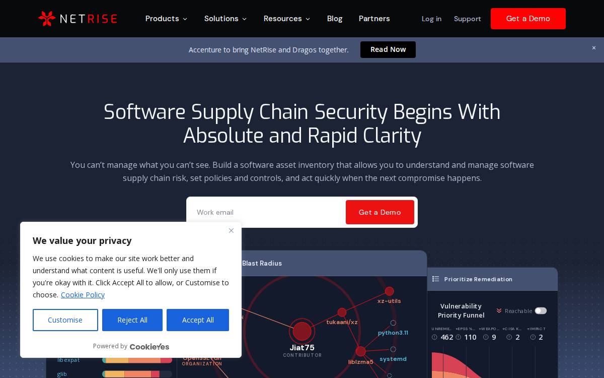 Netrise Firmware security website preview