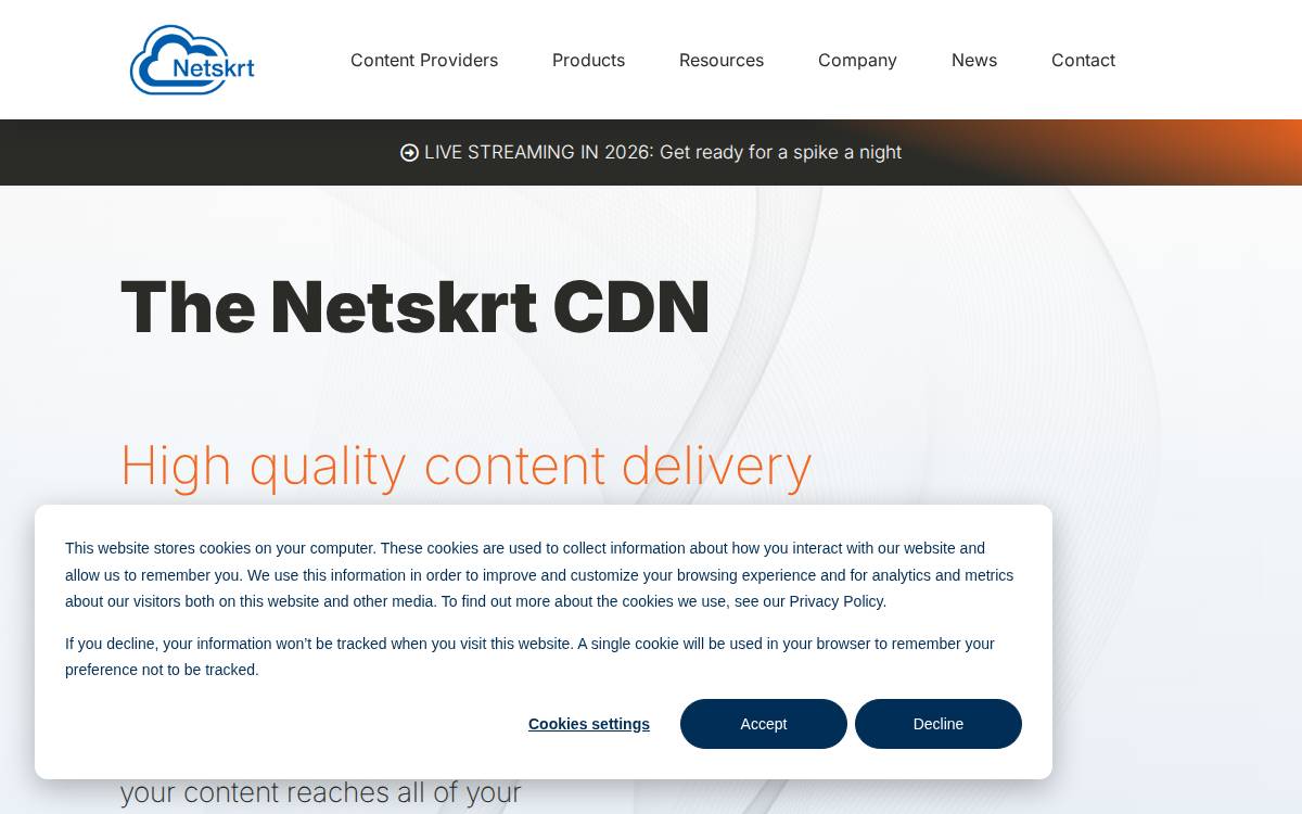 Netskrt Systems Inc. website preview