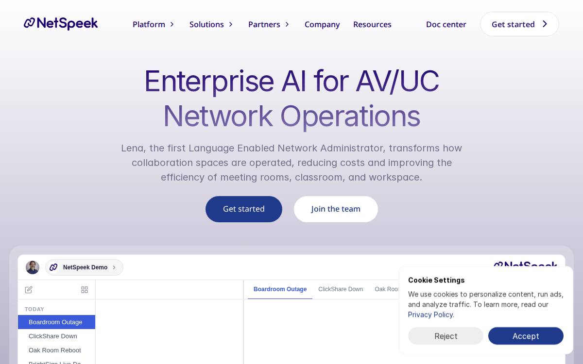 NetSpeek website preview