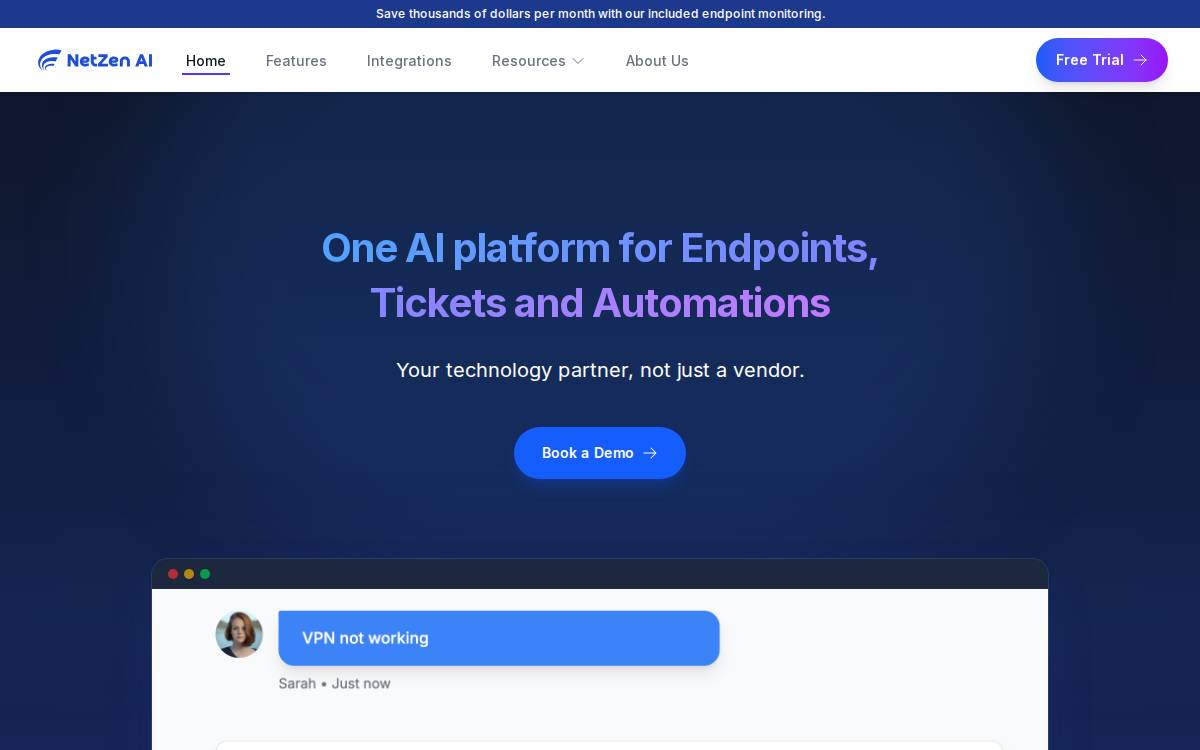 NetZen AI Website website preview