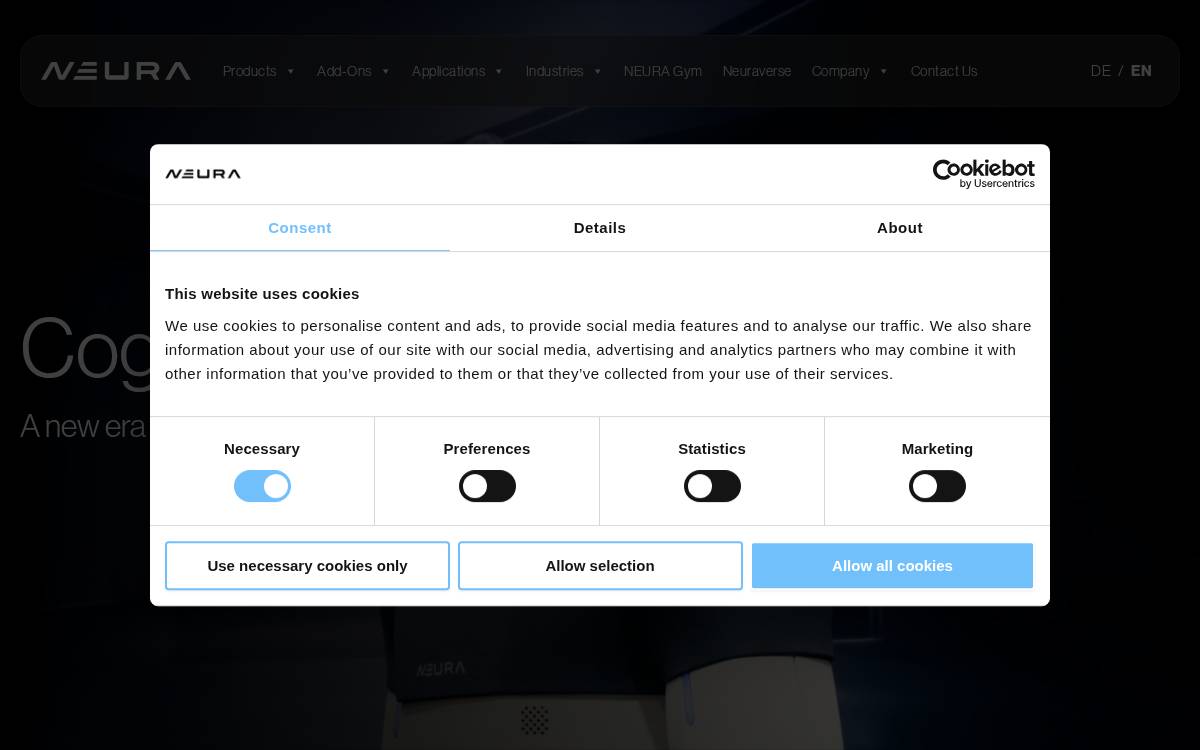NEURA Robotics website preview