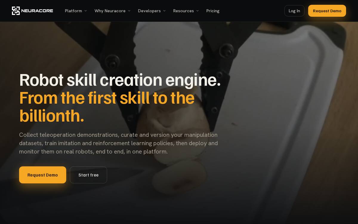 Neuracore website preview