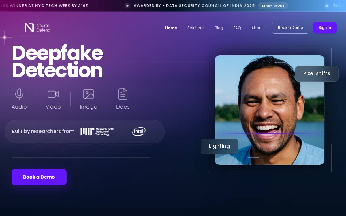 Neural Defend website preview