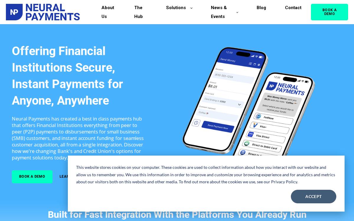 Neural Payments website preview