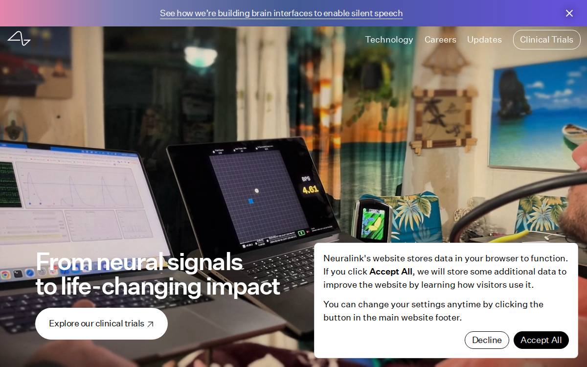 Neuralink website preview
