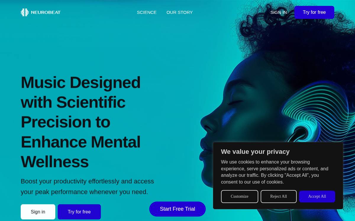 Neurobeat website preview