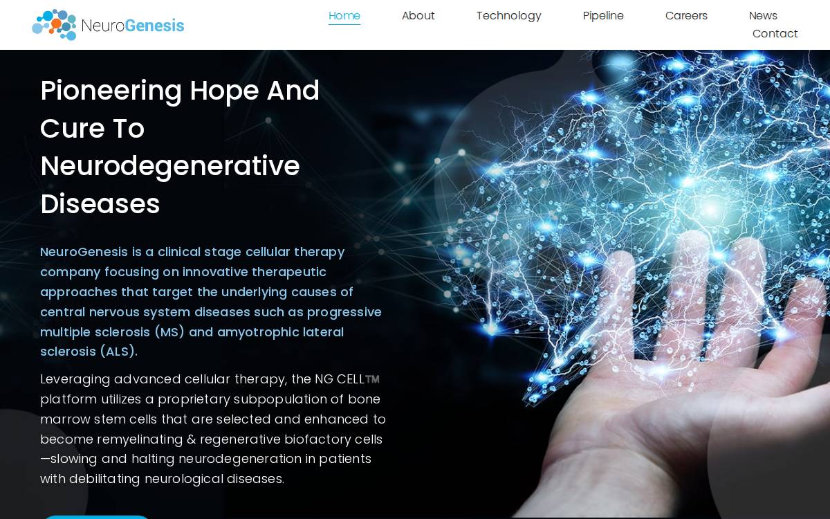 Neurogenesis website preview