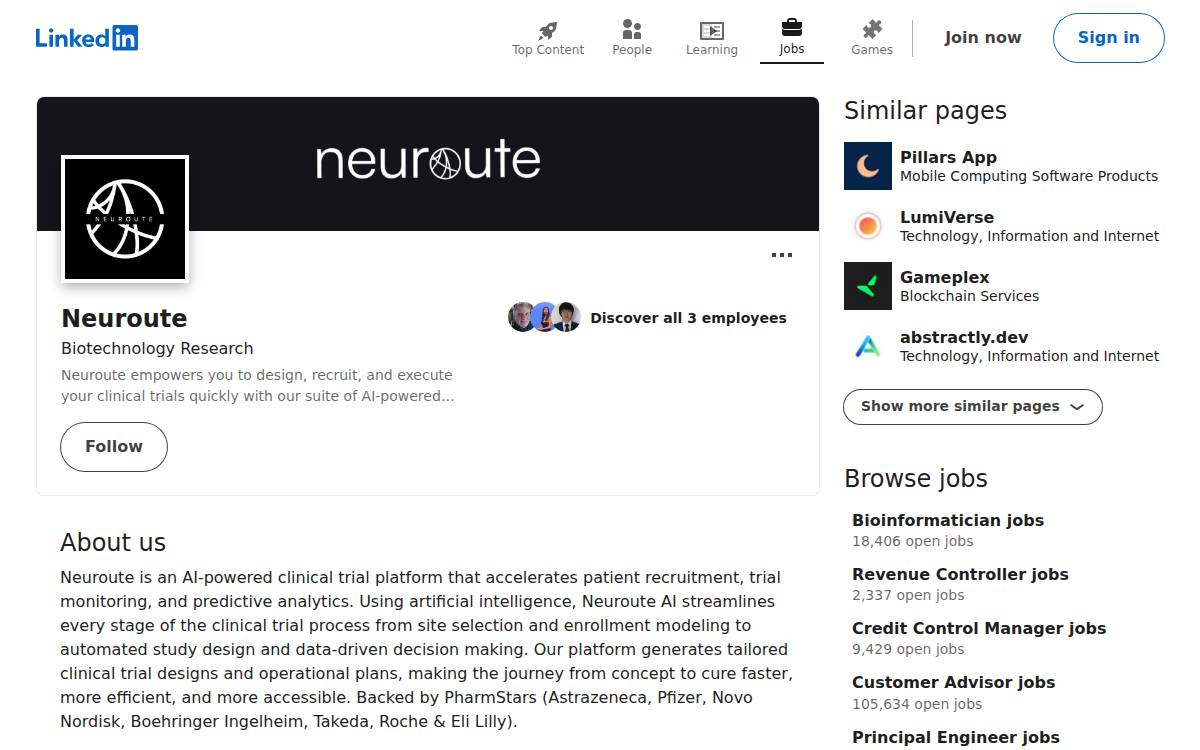 Neuroute website preview