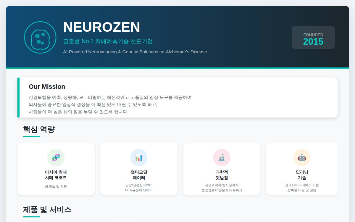 Neurozen website preview