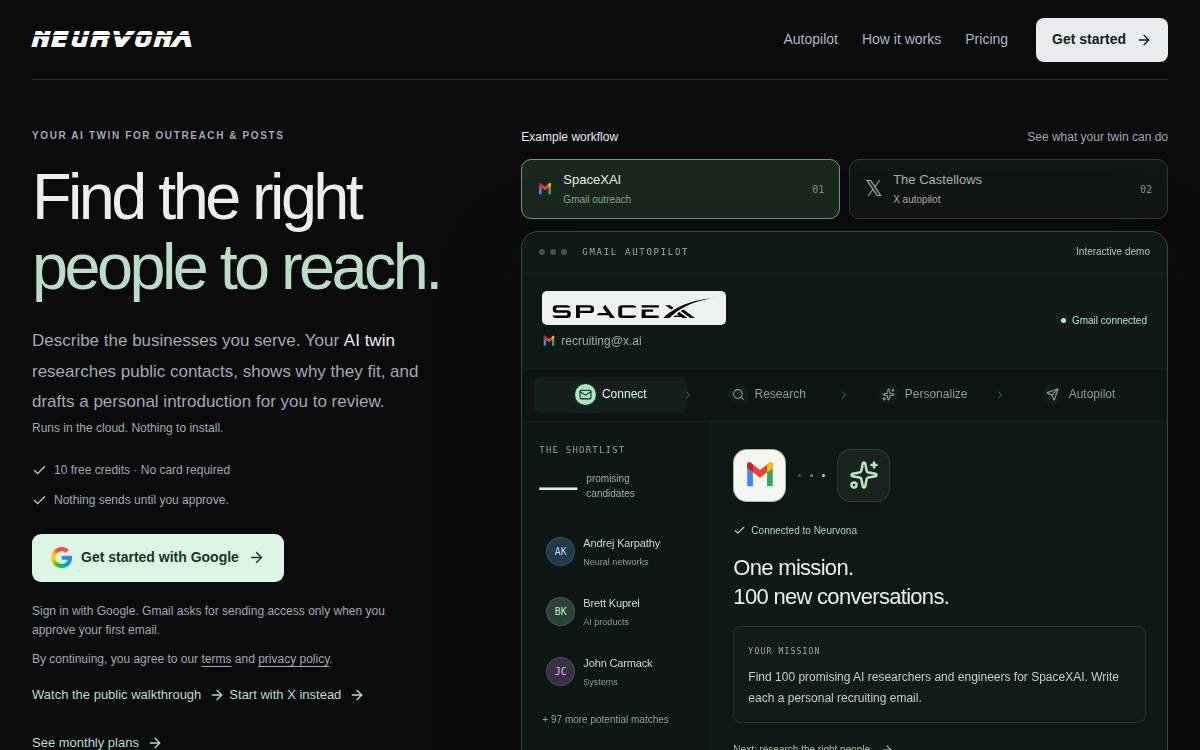Neurvona website preview