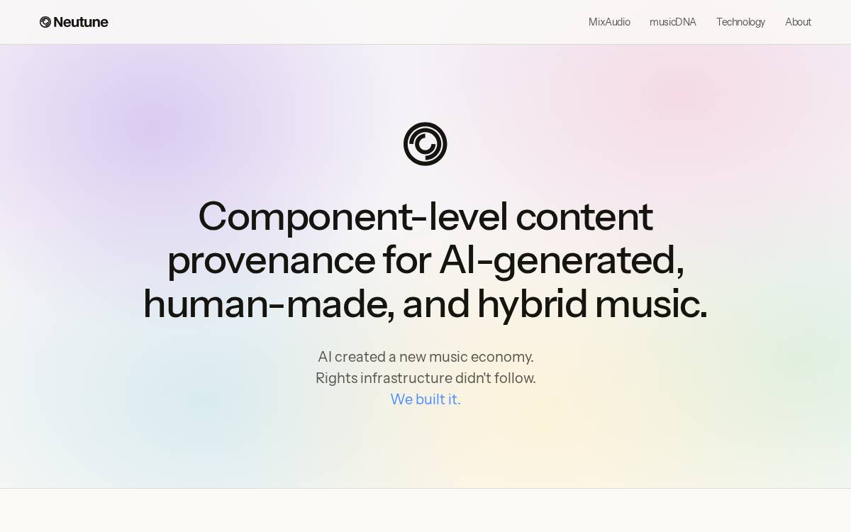 Neutune website preview