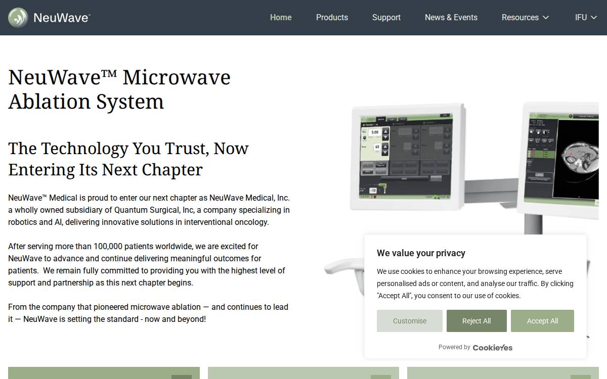 Neuwave Medical website preview