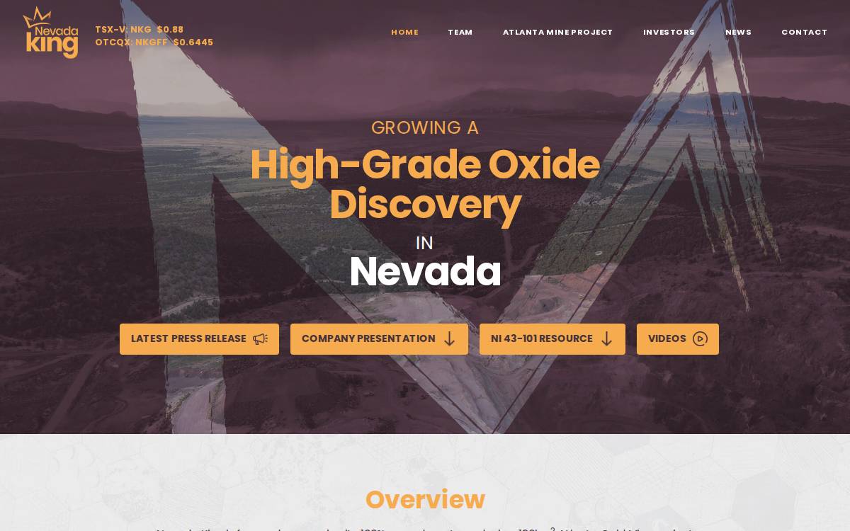 Nevadaking website preview
