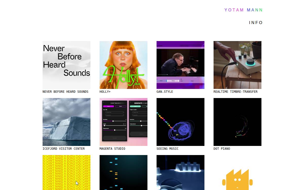 Never Before Heard Sounds website preview